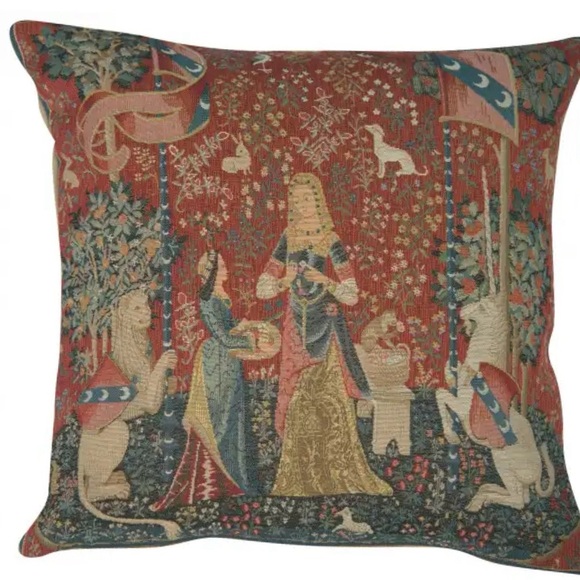 The Smell The Lady at The Unicorn 1 Large French MCM Tapestry Pillow Sham 16x16 - Picture 2 of 13